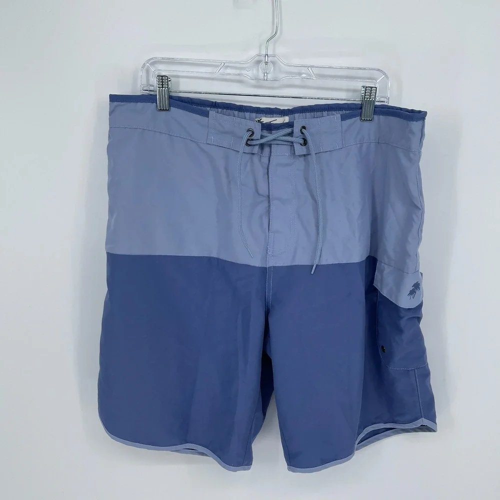 Trunks Surf & Swim Co Men's Blue Colorblock Board Shorts Size‎ XL